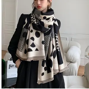A Long Printed Polka Dot Scarf for Women Perfect for Keeping Warm in Autumn And Winter Can Be Worn As a Shawl Stylish and Versatile