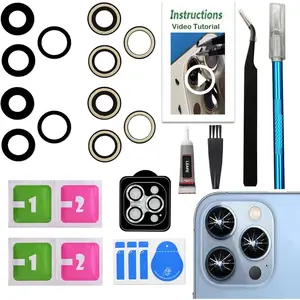for iPhone 13 Pro,iPhone 13 Pro Max Camera Lens Replacement,2 Sets OEM Original Camera Glass Lens With Pre-Installed Adhesive+Repair Tools