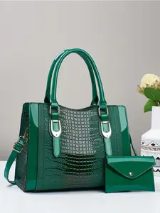 Women's Fashionable Crocodile Embossed Handbag, Casual Large Capacity Shoulder Bag for Daily Used, Trendy Versatile High-quality Daily Commuting Bag, Daily Commuter Purse, Casual Handbag Satchel