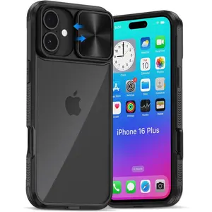 iPhone 16 Plus Case Black, Rugged Camera Cover, Portable & Heavy Duty, Shockproof, Military Grade Protection for iPhone 16 Plus - Protective