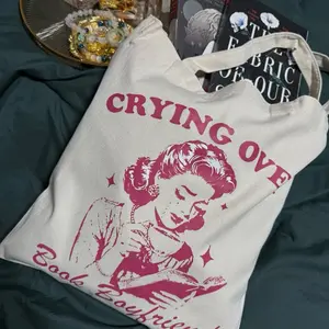 Crying Over Book Boyfriends Shopping Tote Book Bag