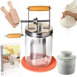 Butter Churn - Hand Crank Butter Churner- Manual Butter Maker- Beech Wood BUTTER PADDLES INCLUDED. Create Delicious Homemade Butter With Your Own Hand Crank Dazey Butter Churner (Turn N Churn)