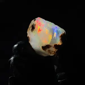 7 gram Ethiopia specimen opal milky white with colorful contra luz