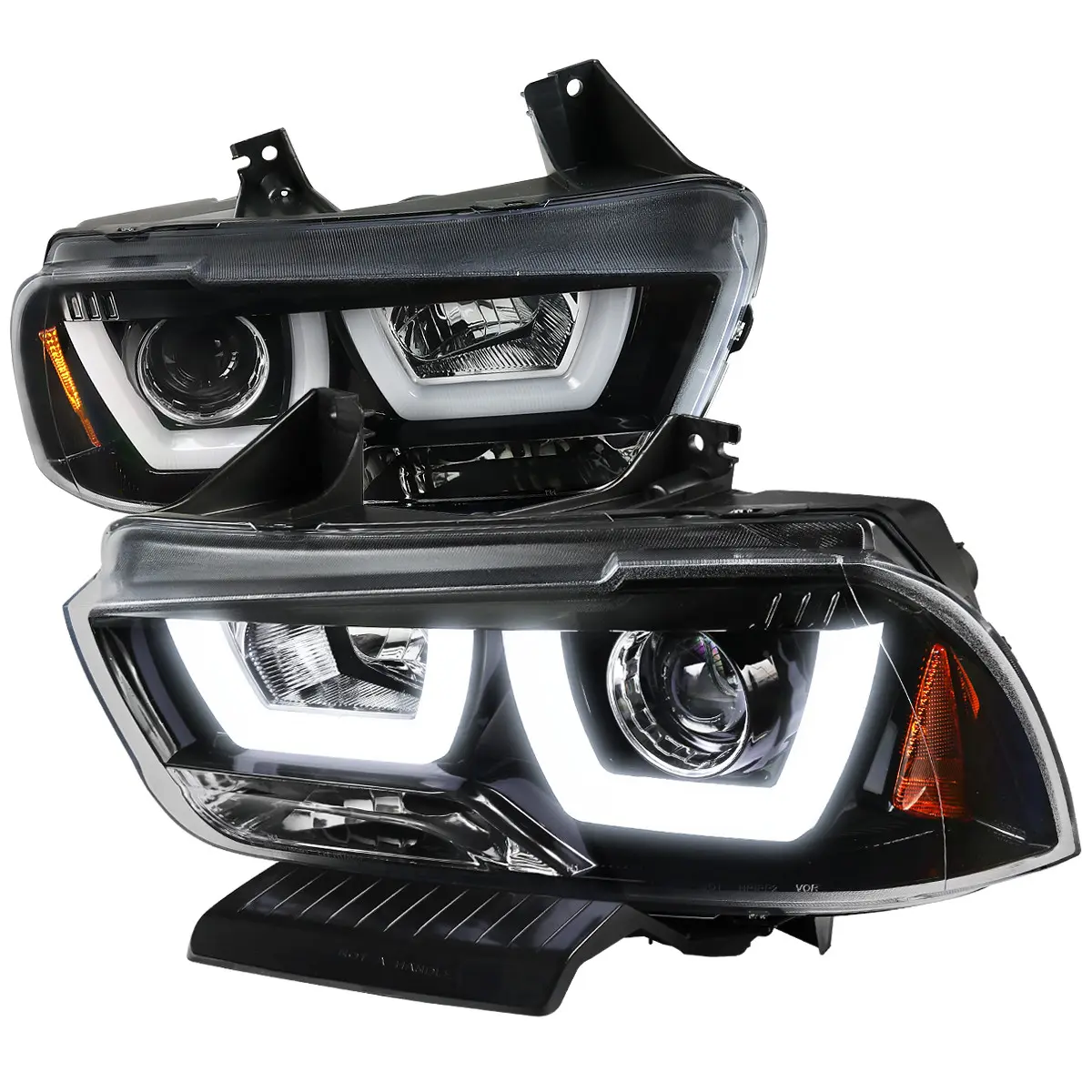 2011-2014 Charger Dual LED U-Bar Projector Headlights (Jet Black Housing/Clear Lens) 2011-2014 Charger Dual LED U-Bar Projector Headlights (Jet Black Housing/Clear Lens)