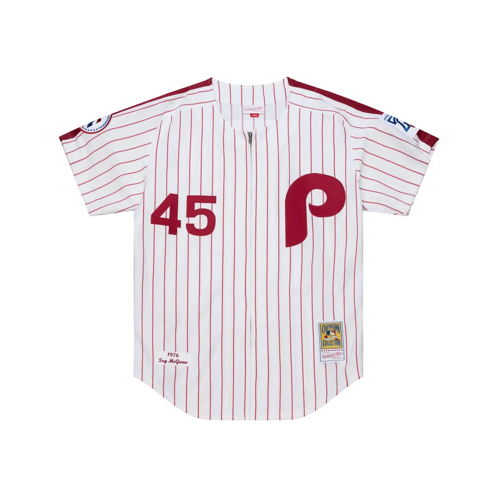 Tug McGraw Philadelphia Phillies 1976 White Authentic Jersey MLB Throwback Baseball Cooperstown Fan Gear Mitchell & Ness