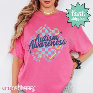 Comfort Colors Autism Awareness T-Shirt, In April We Wear Blue Special Education