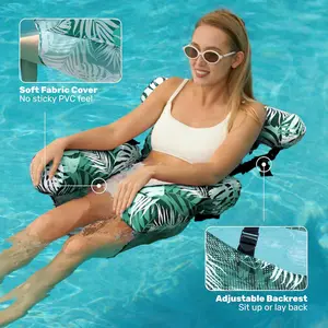 Cross-border in stock water floating bed cloth cover lounge chair swimming pool inflatable floating boat water hammock backrest floating row swimming ring