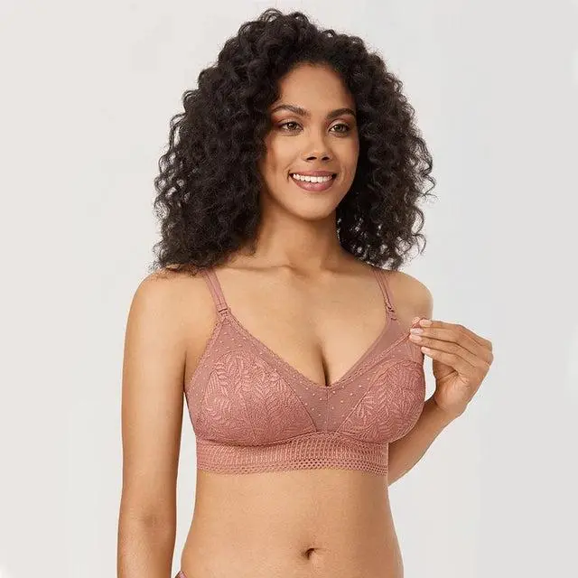 MOMANDA Lace Maternity Nursing Bra - Comfortable Design for Natural Birth, Ideal for Support During Pregnancy