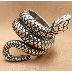 titanium steel snake ring retro trendy male punk big stainless steel python king ring