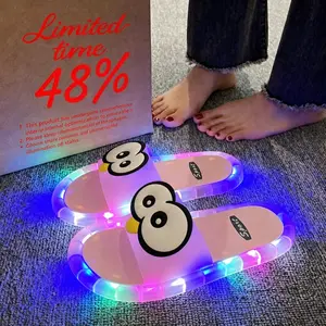 Girls' Light-Up Crystal Slides — Summer Outdoor Footwear | Women's Cool Sandals | Shiny, Playful Home Slippers | Cute Design — The Perfect Summer Choice for Women