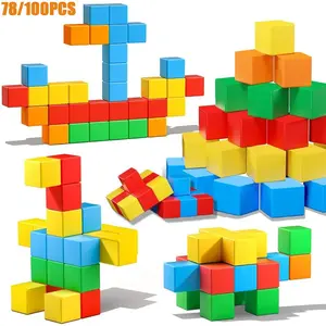 Magnetic Building Blocks Toy Set, Educational Magnetic Cubes with Vibrant Colors, Parent-Child Interactive Toy, Christmas & Birthday Gift, Creative Building Blocks, Magnetic Construction Set, Building Block Sets