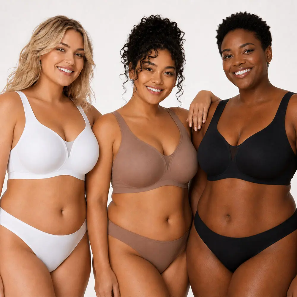 Women's Seamless Wire-Free Bra, a Breathable 'Second Skin' Bralette Offering Soft Support with Adjustable Straps for Everyday Wear
