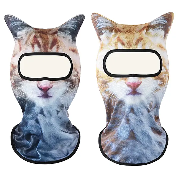 3D Realistic Cat Ear Balaclava Face Mask, Windproof Quick Dry Thermal Neck Gaiter, Funny Animal Full Face Hood for Skiing Snowboarding Motorcycle Cycling Winter Outdoor Sports
