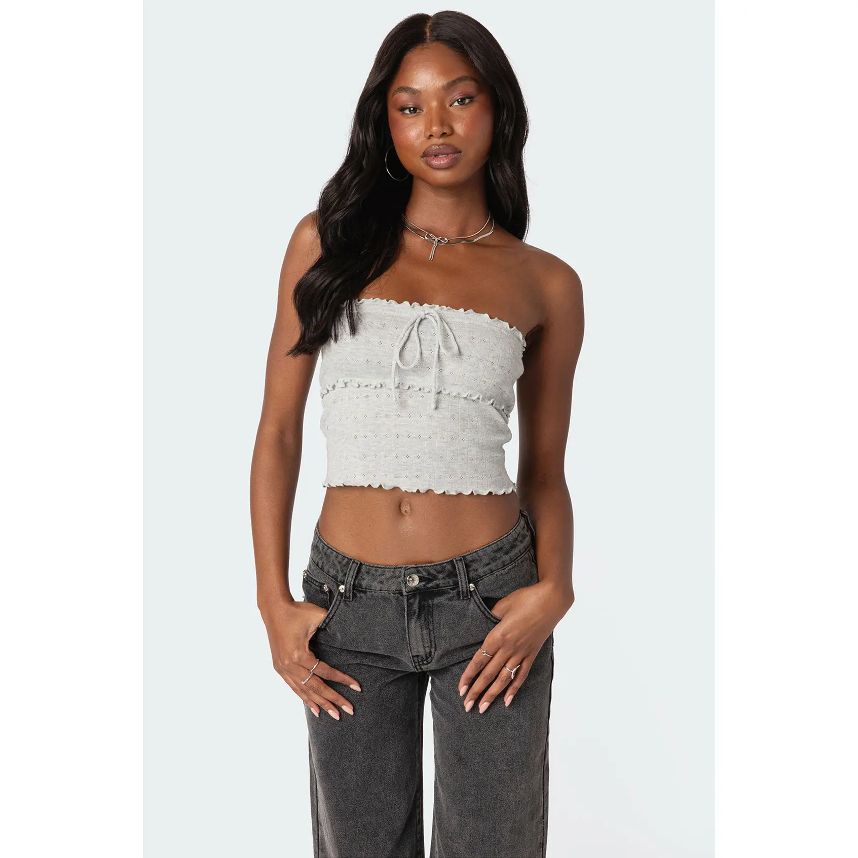 Savannah Pointelle Tube Top