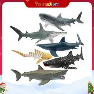 6PCS Realistic Shark Figurines Playset – 5-6'' Educational Ocean Animal Toys, Collectibles & Gifts for Kids
