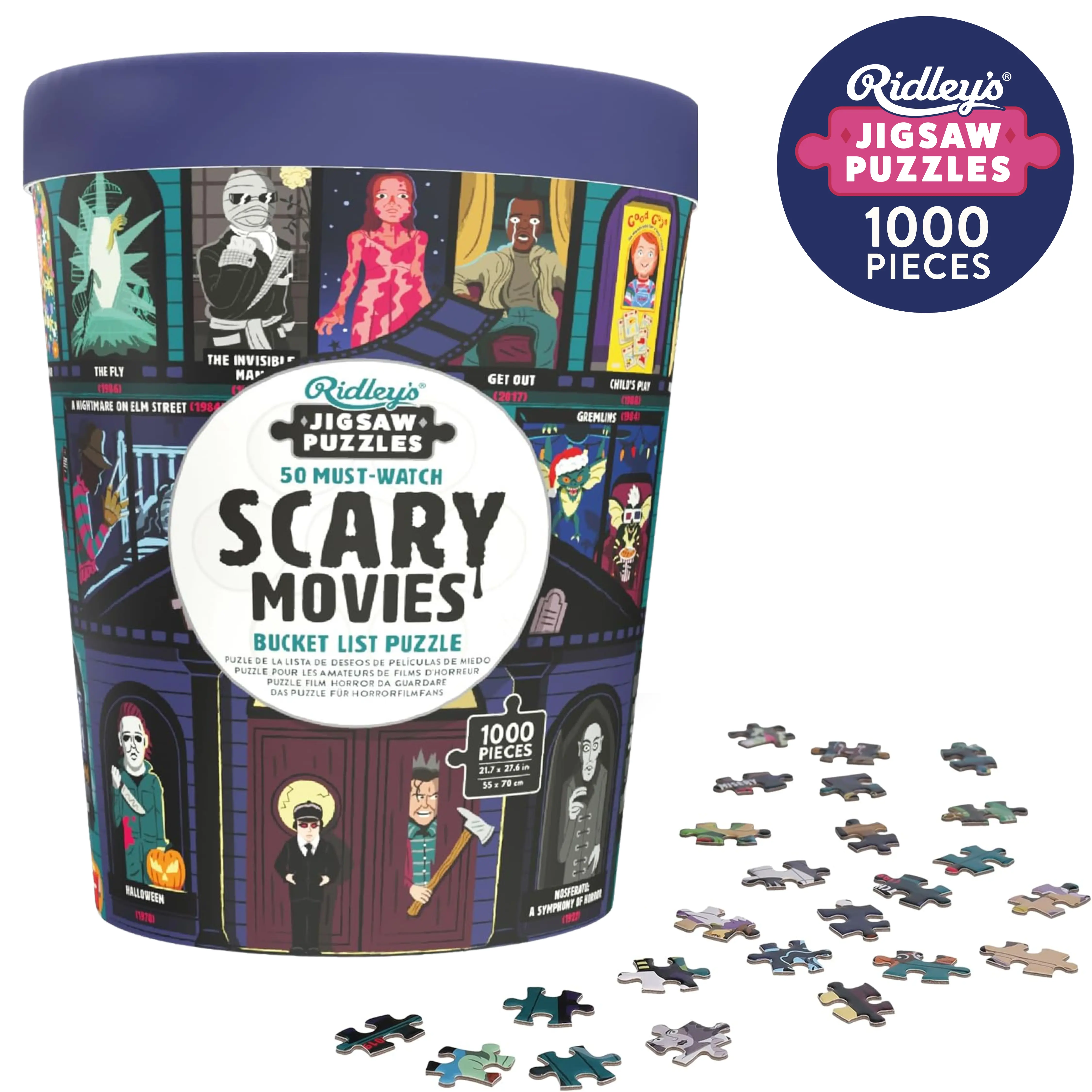 50 Must-Watch Scary Movies Bucket List 1000-piece Puzzle