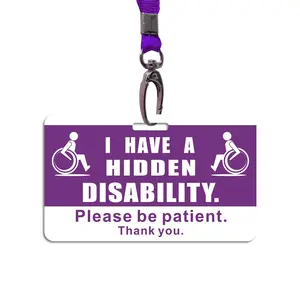 Hidden Disability Care Card, Disability Card with Lanyard, I Have A Hidden Disability Please Be Patient Thank You Card, Portable Card for Travel