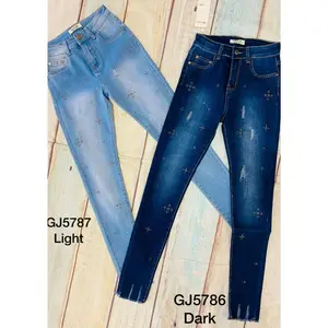GJ5786-87 Sparkles Rhinestones - High Waist Vinizbena Jeans
