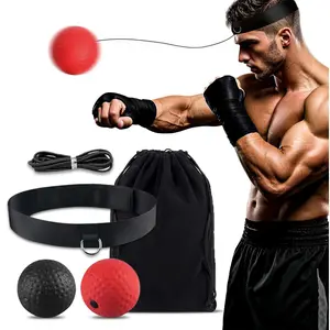 Boxing Reflex Ball Set, Reflex Boxing Training Ball Set with Adjustable Headband, Boxing Training Equipment for Eye Hand Coordination Punching Speed