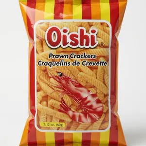 Oishi Crunchy Ambient Prawn Crackers, 2.12 oz (60g) Crispy Puffed Snack Food
