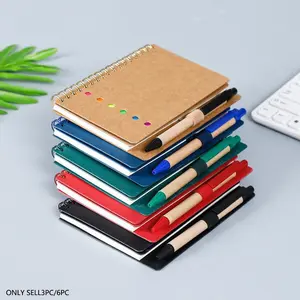 Spiral Notebook with Pen, 3/6 Counts Portable Mini Notebook, Business Office Notebook, Stationery Supplies for Home School Office, Doodle Drawing Pen