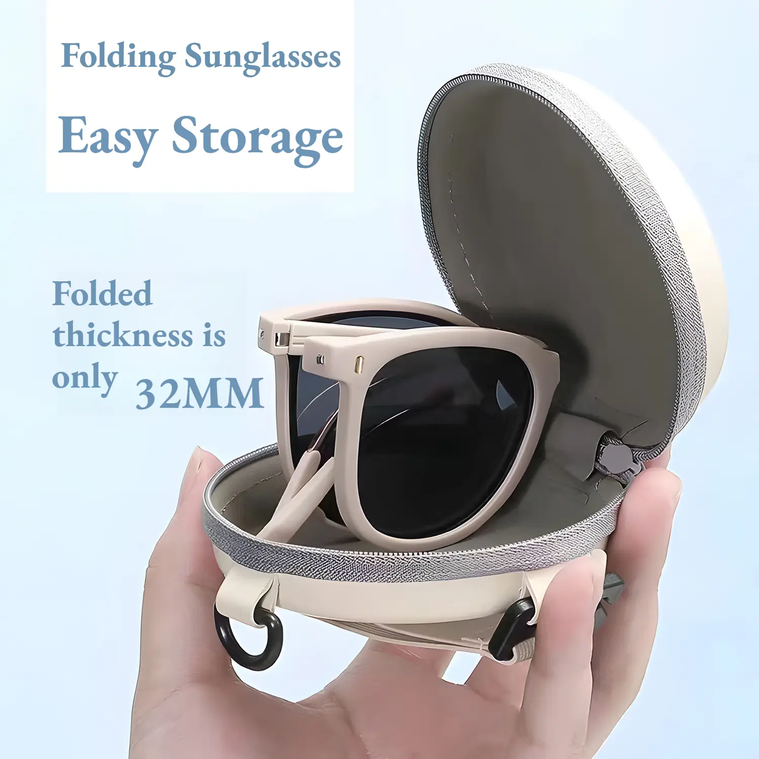 Unisex Folding Frame Sun Protection Sunglasses - Adjustable Foldable Women's Sunglasses, Summer Trendy Modern Style, Easy Storage, Gift Option, Outdoor & Travel Essentials, Folding Frame Women's Sunglasses