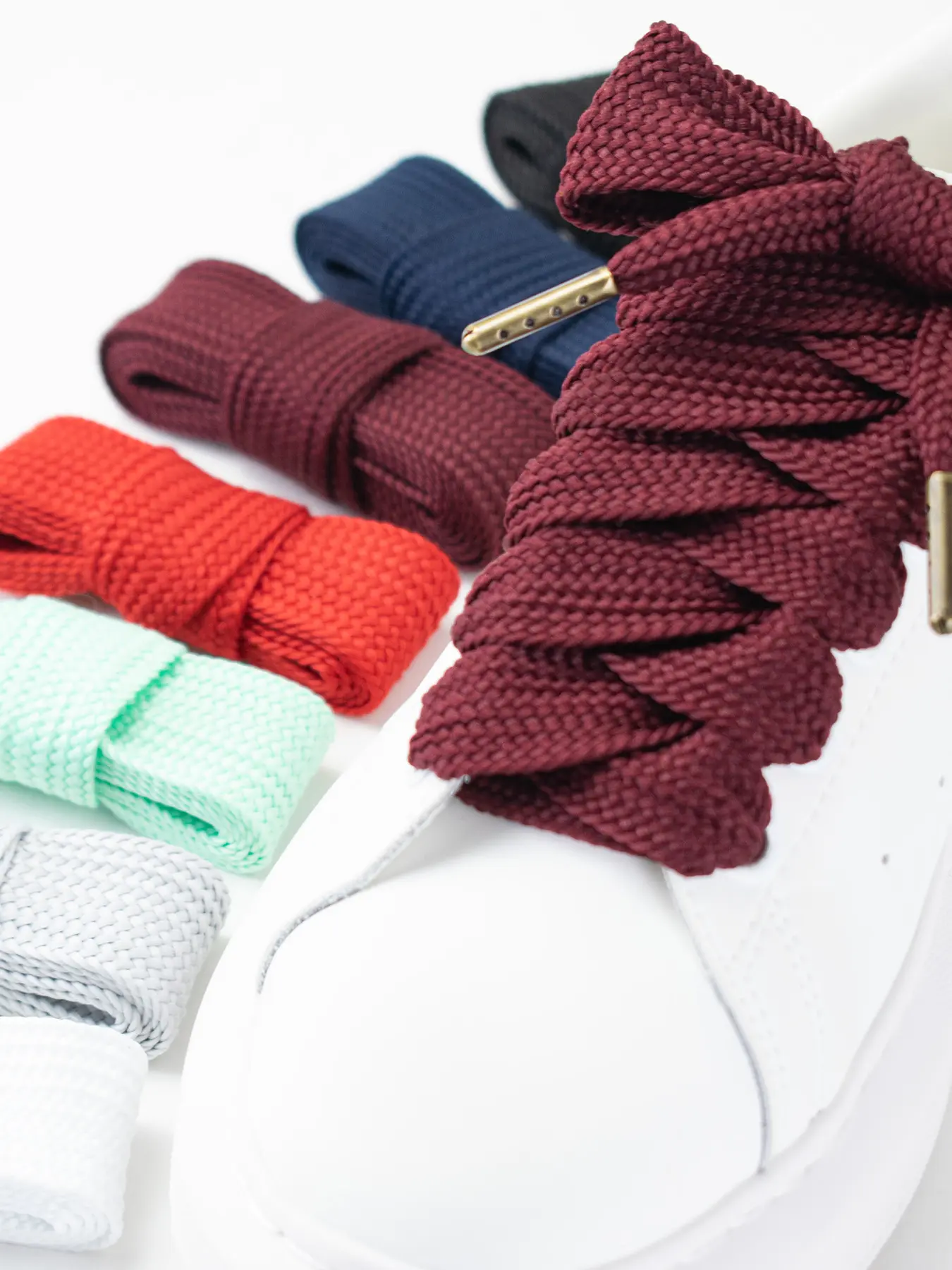 Pure Color Wide Single Layer Fat Shoelaces Bootlace Lace Up 2.5cm + Metal Head Shoe Laces Shoe Strings Clothing Rope Accessories, Unisex Fashion Footwear Essentials, Laces For Sneakers, Thick Laces Design