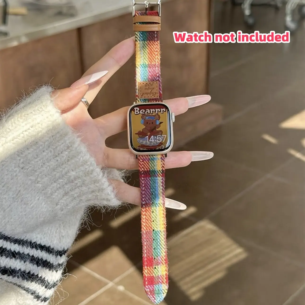 1-piece soft leather rainbow colors watchband, Watch straps, Smartwatch Strap, compatible with 38mm,40mm,41mm,42mm watchbands, suitable for both men and women, soft and comfortable casual watchband, suitable for iWatch Ultra1/2/3 series