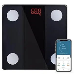 Bathroom Scale Smart Digital Bluetooth Scales for Body Weight, Body Fat, BMI Body Composition Analyzer Weighing Scale with High Precision Measurements Sync APP Heavy Duty 330lbs Healthcare bortle  scale