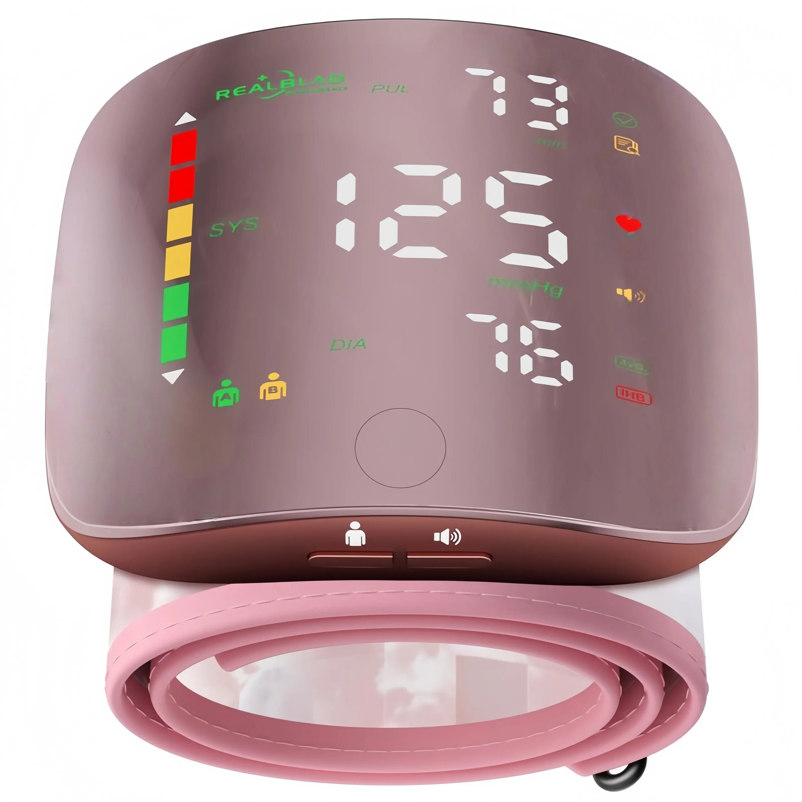 Rechargeable Wrist Blood Pressure  with LED Touch Screen, Voice Broadcast & 99x2 Memory — Accurate Home BP Tracking Made Simple,Suitable 5.3 - 7.6 inches