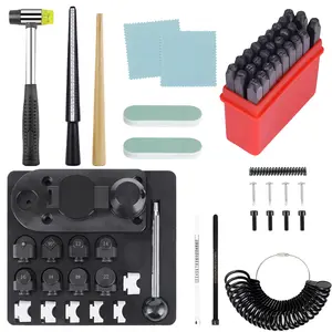 Ring Bender Tool Kit for Spoon Rings – Complete Jewelry Making Set with Nylon Dies, Mandrel, Sizer Gauges &Stamping Tools(A-Z)