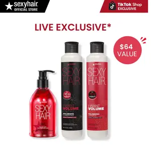 SexyHair I WANT VOLUME Shampoo & Conditioner + Big Blow Dry Volumizing Gel