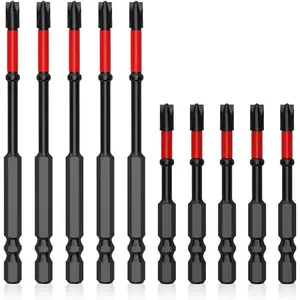10-Pack Fph2 Impact Replaceable Screwdriver Bit Set, 65mm & 110mm Slotted Heads, 1/4 Inch Hex Shank, Power Tool Accessory for Electricians, Replaceable Screwdriver Bits
