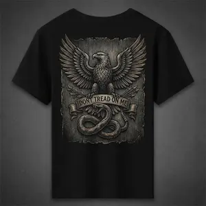 "Don't Tread On Me T-Shirt |   Vintage Bald Eagle Snake Graphic Tee |   Patriotic American Freedom 2nd Amendment Shirt"