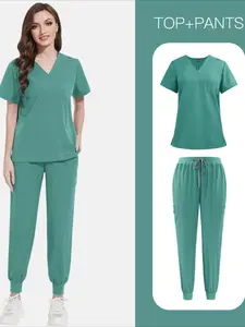 Hand Wash Clothes Unisex Hand Brush Wear Lightweight Fitted Set Casual Short Sleeve Operating Room Doctor Beauty Salon Workwear Uniforms Unisex