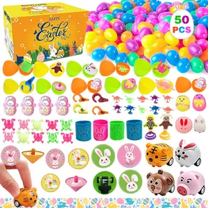 24pack/50pack/100pack/200pack Colorful Prefilled Easter Eggs with Surprises, Bright Plastic Easter Eggs Filled, Easter Egg Hunt Party Supplies Blind Box Gift Set, No stickers, Pre-Filled Easter Eggs with Gift Blind Box, Party Favors, Goodie Bags