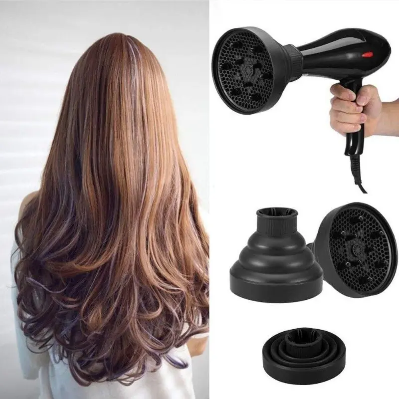 1pc Silicone Foldable Hair Dryers Diffuser for, Universal 1.4-2 Inch Nozzle Attachment, Hair Dryer Attachments, Blow Dryer Attachment, Portable Hair Styling Accessory for Styling Studio & Home Use, Travel Friendly Hair Care Tool