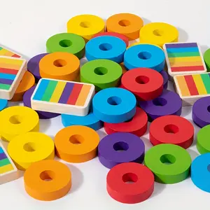 Color matching stacking columns to improve children's hand-eye coordination and color recognition - fun education, stress-free learning, the first choice for holiday birthday gifts! New wooden toys are on the market