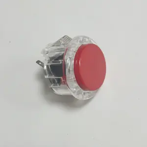 Transparent Arcade Push Button, Replace OBSF-30 OBSN-30, DIY Raspberry Pi MAME, PC Game, 1PCs, 30mm Red Color