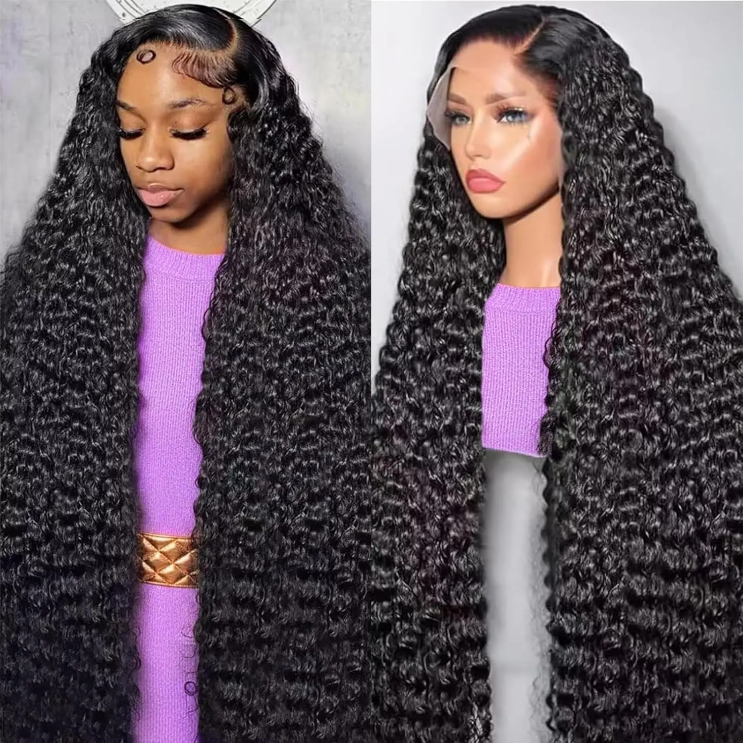[30 Inch $79.9 Limit ] Deep Wave Human Hair Wig 13x4 13X6 HD Transparent Lace Front Wigs Pre Plucked with Baby Hair 36 Inch Curly Frontal Wigs for Women Human Hair 180 Density