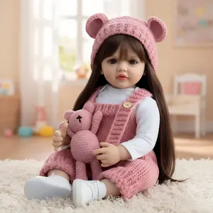 Reborn Toddler Baby 22 Inch 55cm Dolls Full Vinyl Body Betty Lifelike Reborn Baby Doll with Long Hair Anatomically Correct Realistic Newborn Toddler Girl Dolls