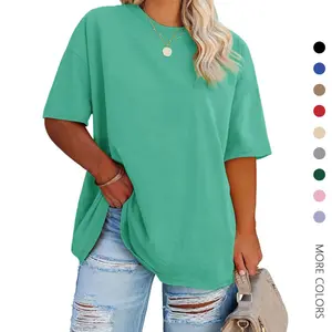 Danedvi Women's Plus Size (XL-5XL) Oversized Chic Casual Tunic Shirt - Soft, Comfortable, Half-Sleeve Round Neck Summer Top, Perfect Fit for Skinny Leggings (Women's Clothes)