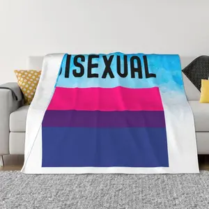 Blankets,Bisexual Pride Flag - LGBT Bisexual Gifts Throw Blanket Flannel Blanket Soft Fuzzy Blankets for Couch,Sofa,Chair,Bed,Camping,Picnic,Travel 60"x50"