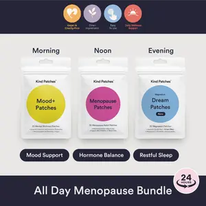 All Day Menopause Bundle: 30 Mental Wellness Patches + 30 Menopause Relief Patches + 30 Magnesium Patches, Mood Support, Hormone Balance, Support Restful Sleep, Natural Ingredients