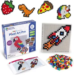 Learning Resources STEM Explorers Pixel Art Pro - Critical Thinking, Math Manipulatives, Problem Solving Skills, Pattern Blocks, Brain Games, Montessori, Fine Motor Skills