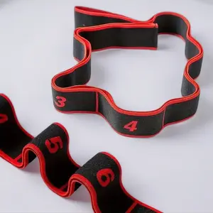 Stretching Strap Yoga Strap Workout Straps for Home Workout, Exercise, Pilates and Gymnastics, 8 Loops Elastic Stretch Bands for Women & Men power stretcher