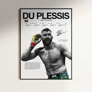 Dricus du Plessis Poster, UFC Wall Print, MMA  Fighter Poster, Gym Poster, UFC Fan Room Decor, Gift for Him, ufc Champion