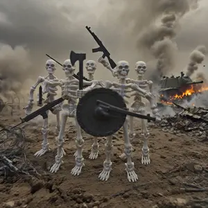 5-Piece Skeleton Warrior Action Figures, Statues with Articulated Joints, DIY Toy Set with Expanded Weapon Accessories, Gift Decor for All Ages