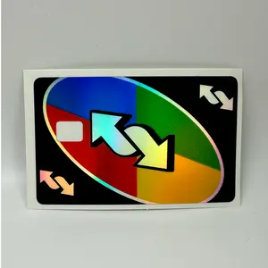 Credit Card Vinyl Skins Uno Card Holographic Decal With Easy Pull Tabs