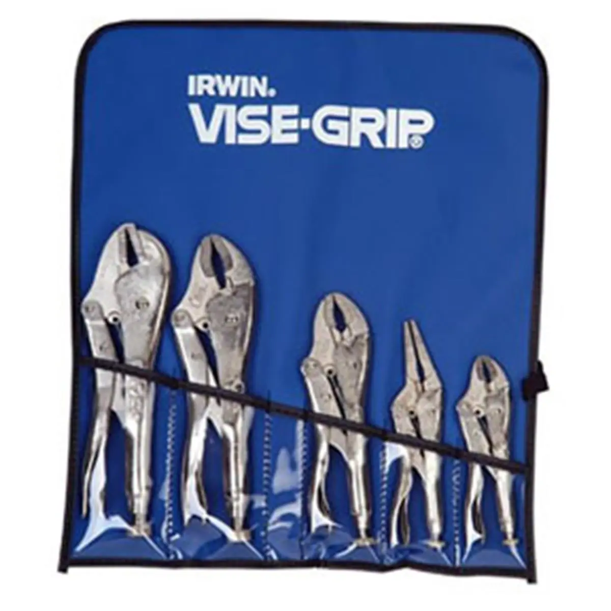 IRWIN 5 pc Vise-Grip 538KB Roll-Up Locking Pliers Kit - Fast Release Straight Jaw, 2x Easier to Open, 4.276 lbs Clamping Hand Tool, Hardened Teeth, No-Trigger Release, 1-Hand Operation, Designed to Grip From Any Angle, Clamp & Twist, Multi-Angle Grip